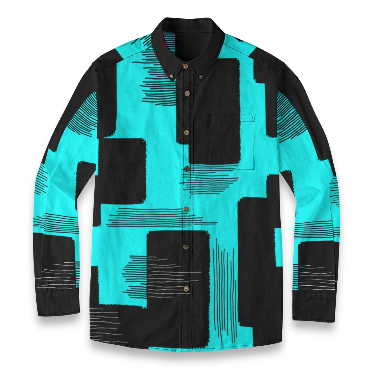 Turquoise Driving -- Men's 100% Cotton LS Shirt