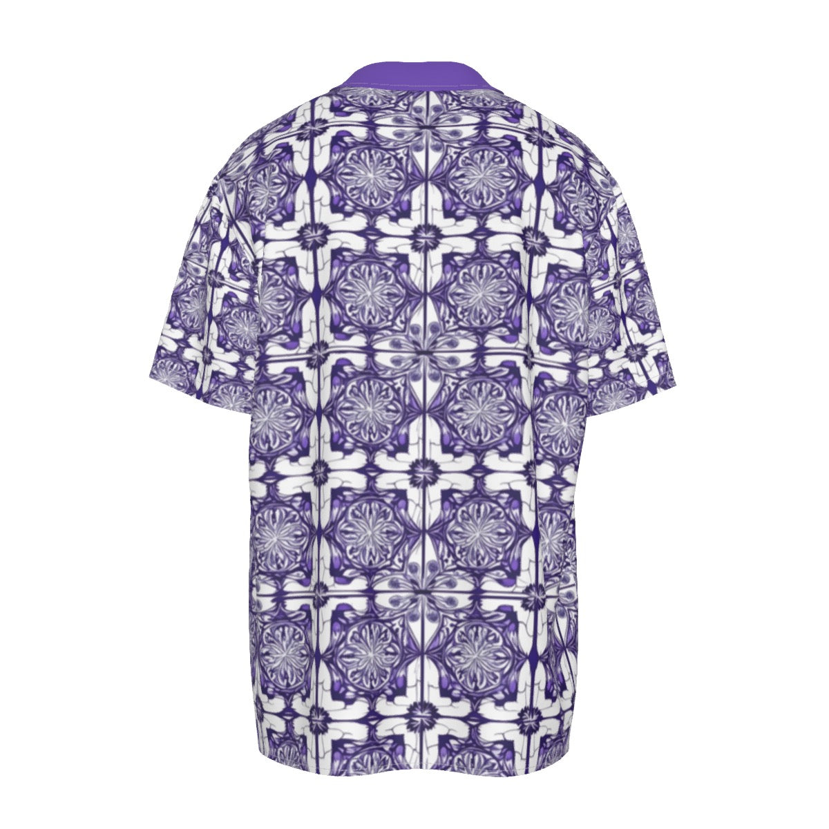 Purple -- Men's Imitation Silk Short-Sleeved Shirt