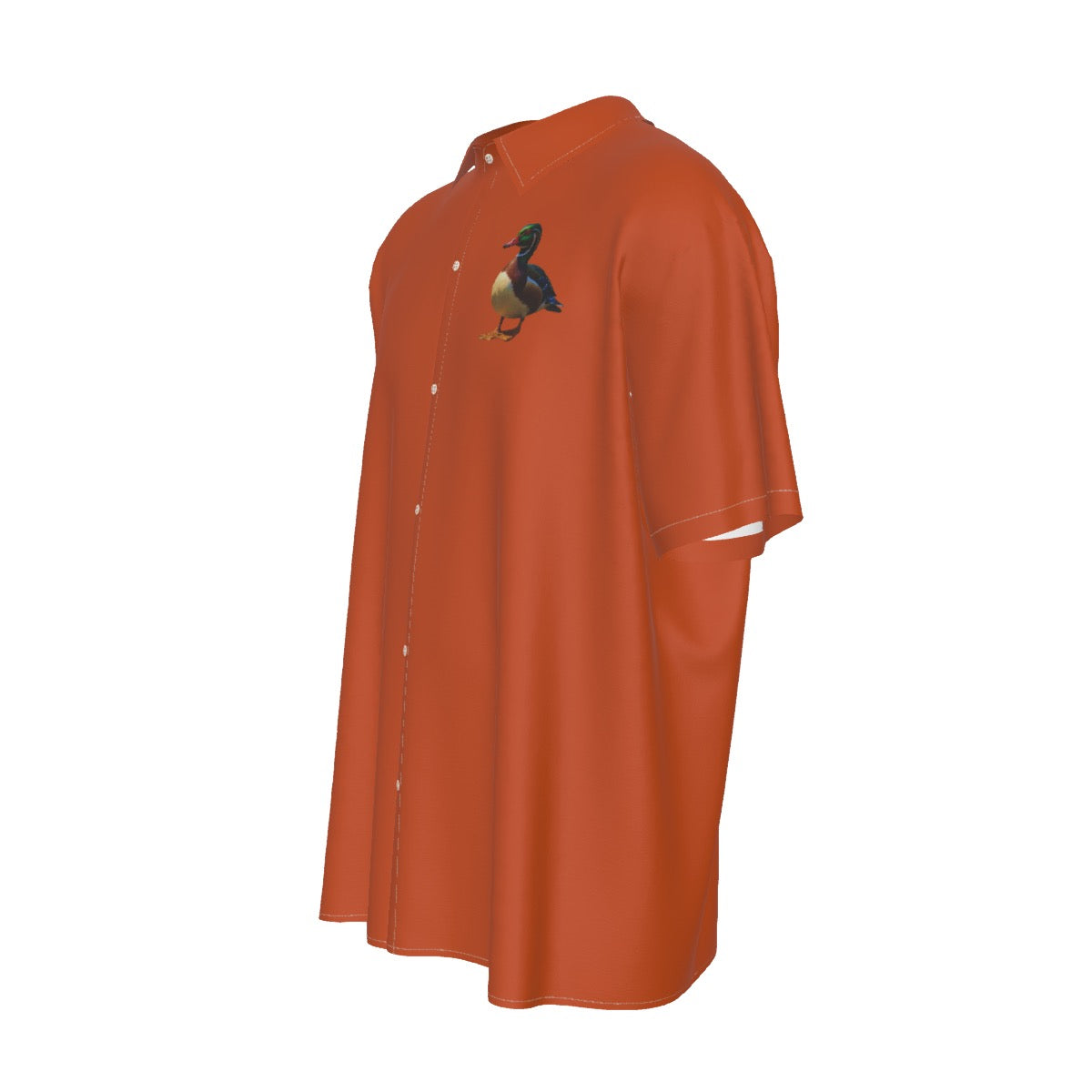 Carolina Wood Duck -- Men's Imitation Silk Short-Sleeved Shirt