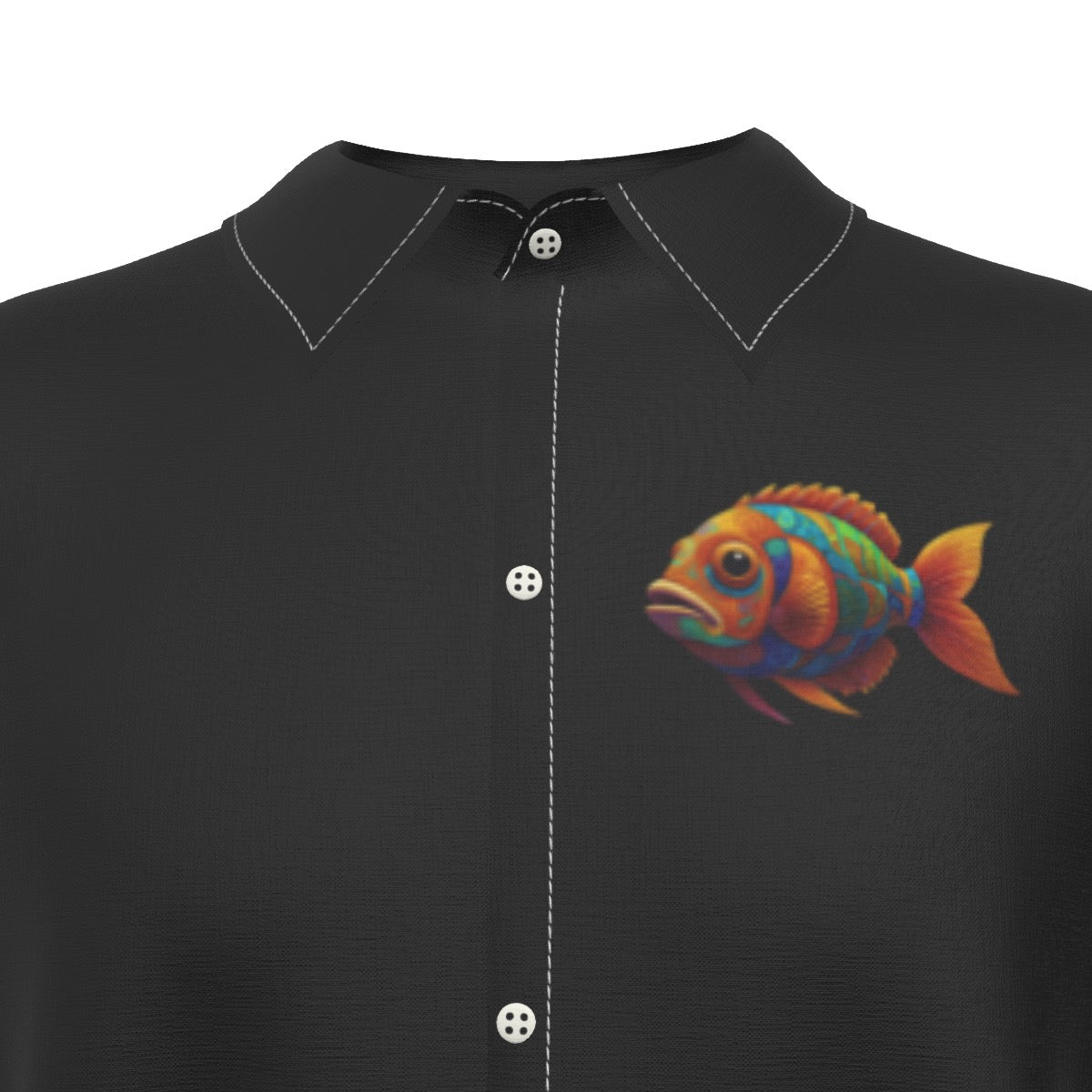 Fancy Fish Too -- Men's Imitation Silk Short-Sleeved Shirt