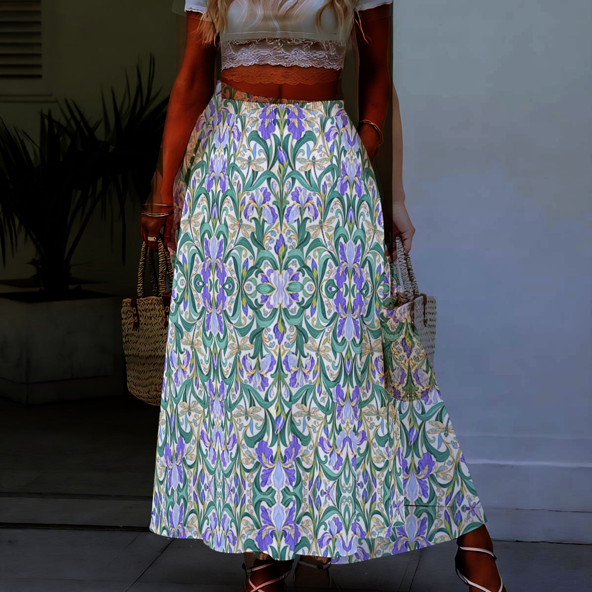 Dragonfly - Women's Maxi Chiffon Skirt with Lining