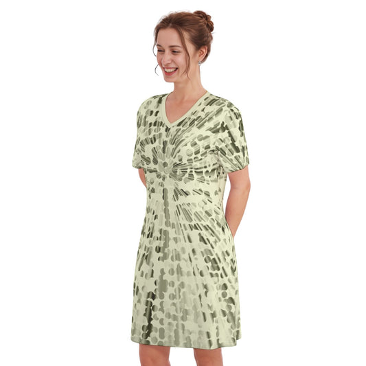 MRI -- Women's V Neck Dress 100% Cotton