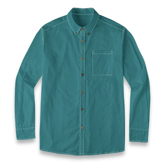 Cyan (Dark) -- Men's 100% Cotton LS Shirt