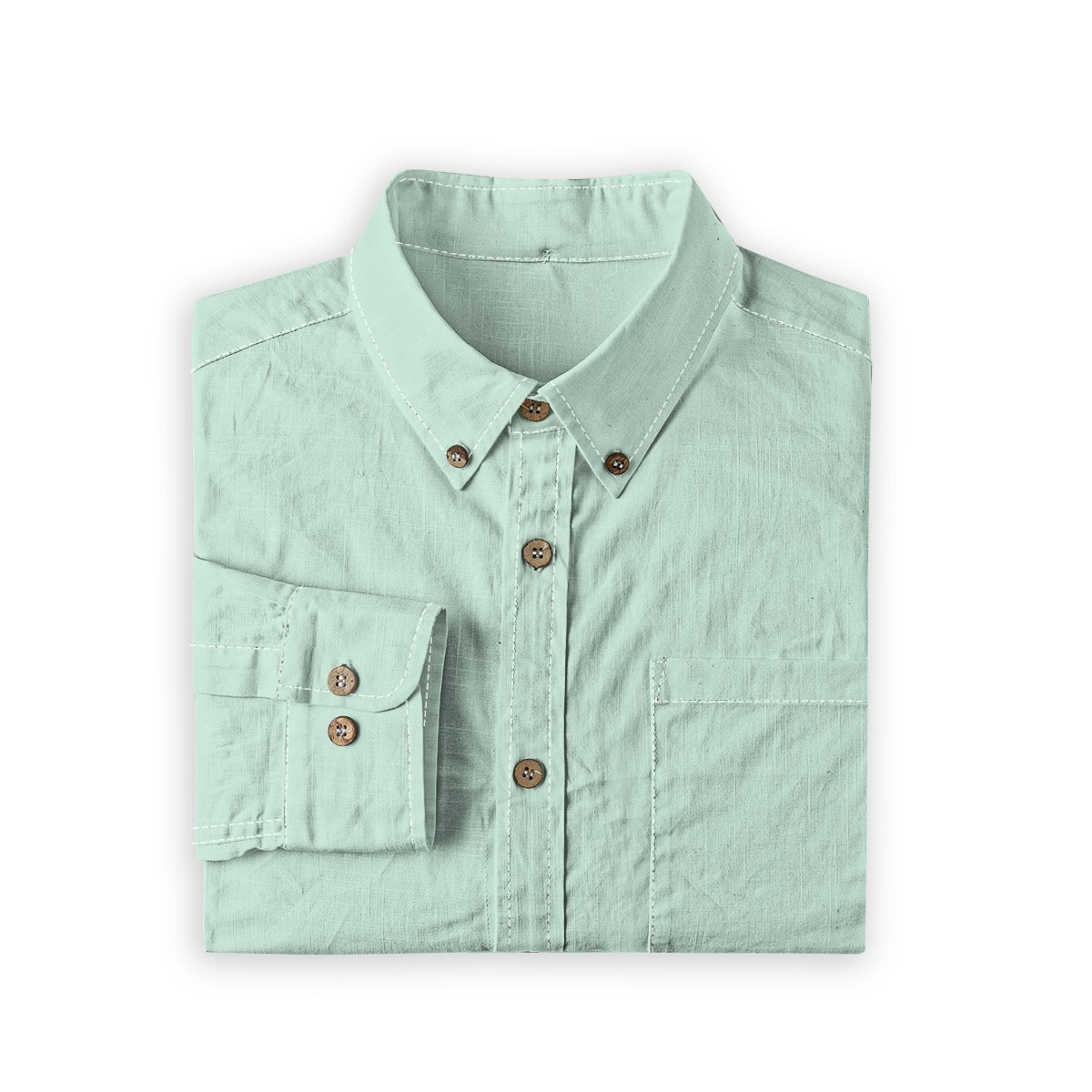 Pale Mint -- Men's 100% Cotton LS Shirt