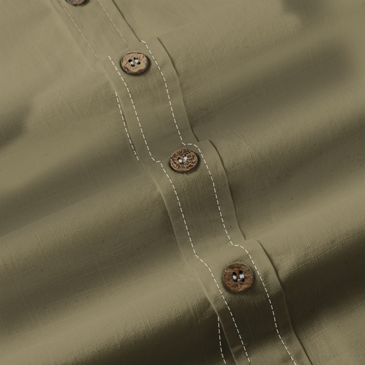 Drab Olive -- Men's 100% Cotton LS Shirt