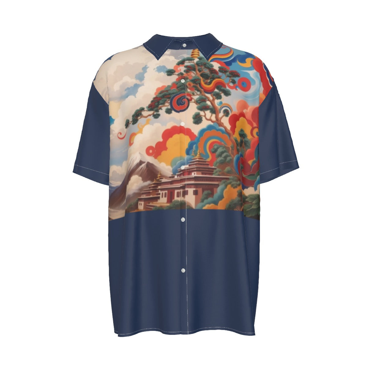 H&E -- Men's Imitation Silk Short-Sleeved Shirt