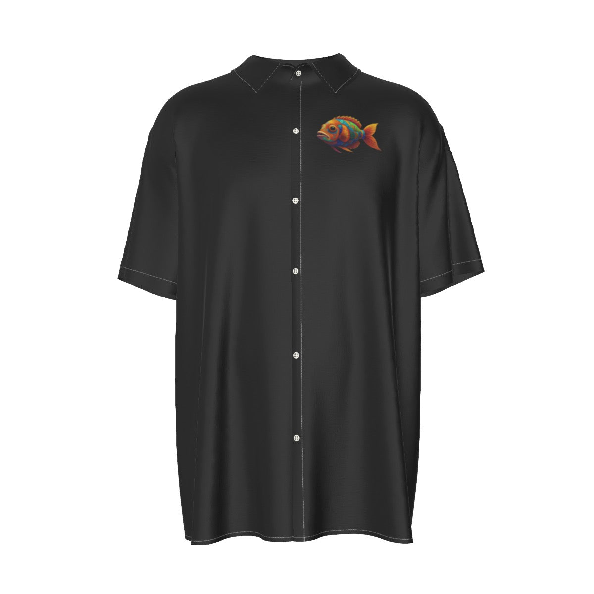 Fancy Fish Too -- Men's Imitation Silk Short-Sleeved Shirt