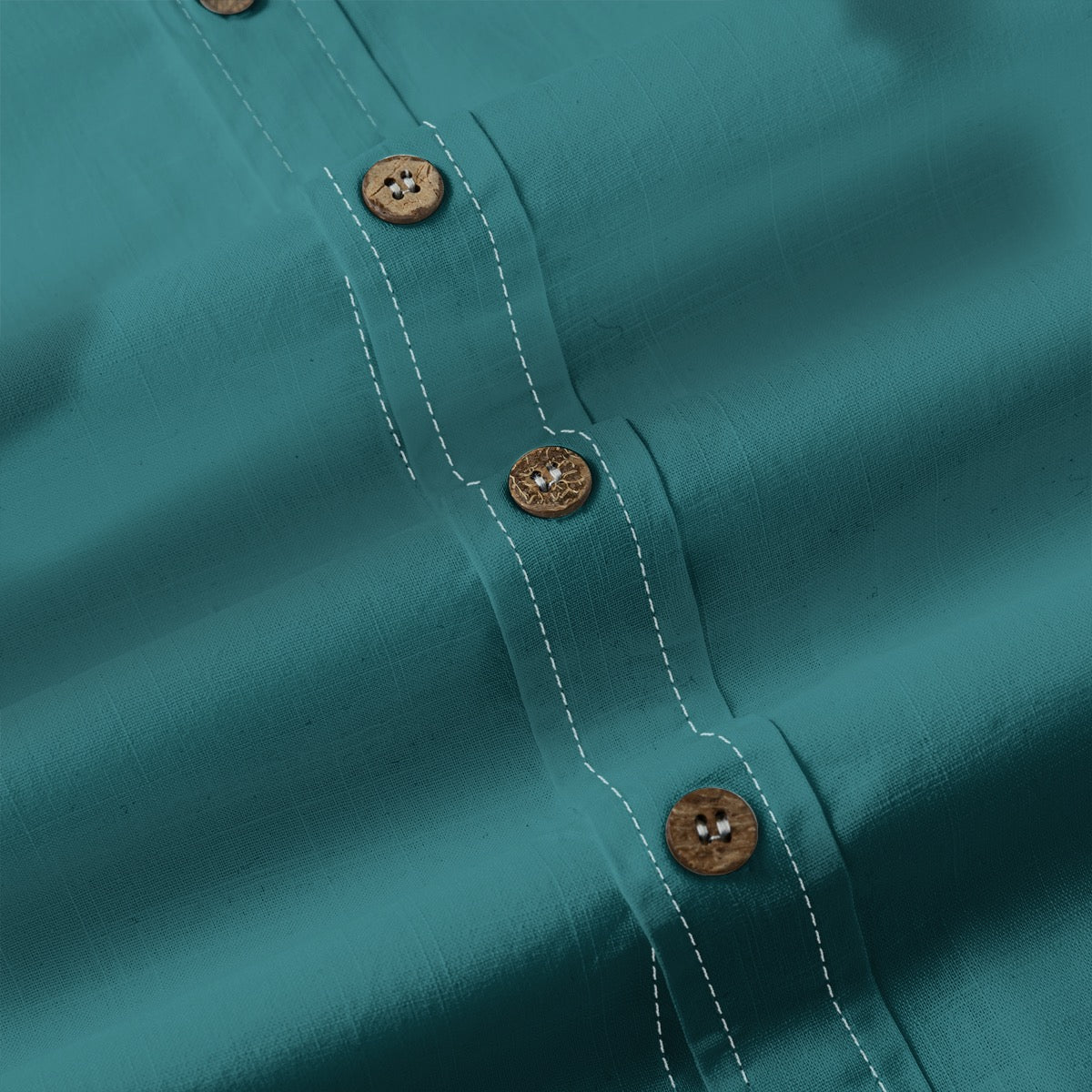 Cyan (Dark) -- Men's 100% Cotton LS Shirt