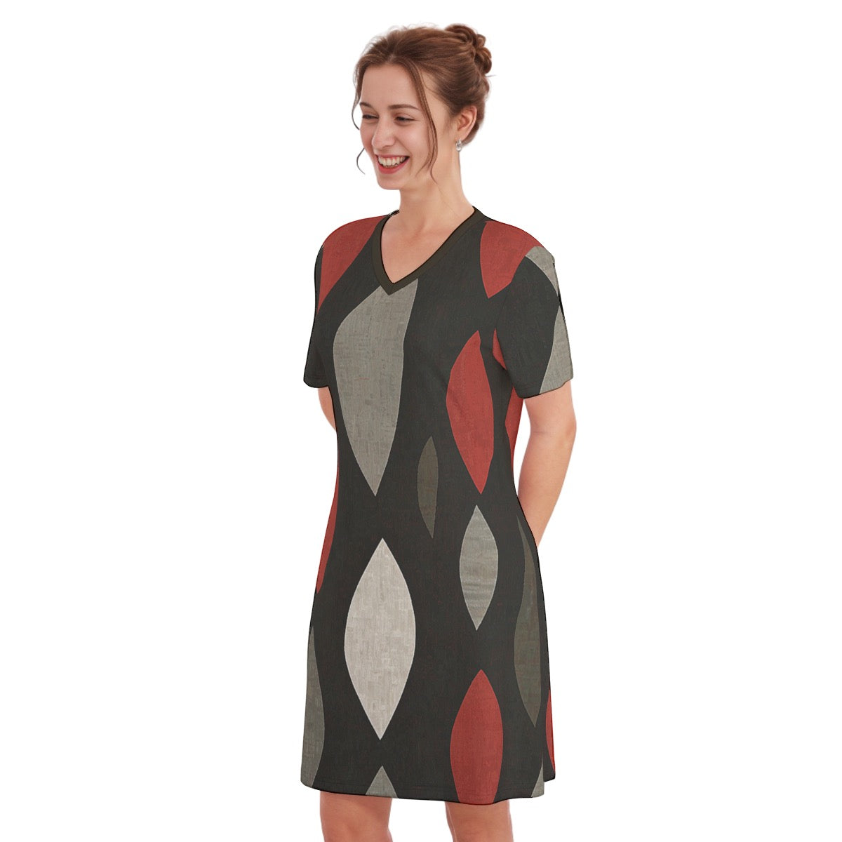 Kalsoy -- Women's V Neck Dress 100% Cotton