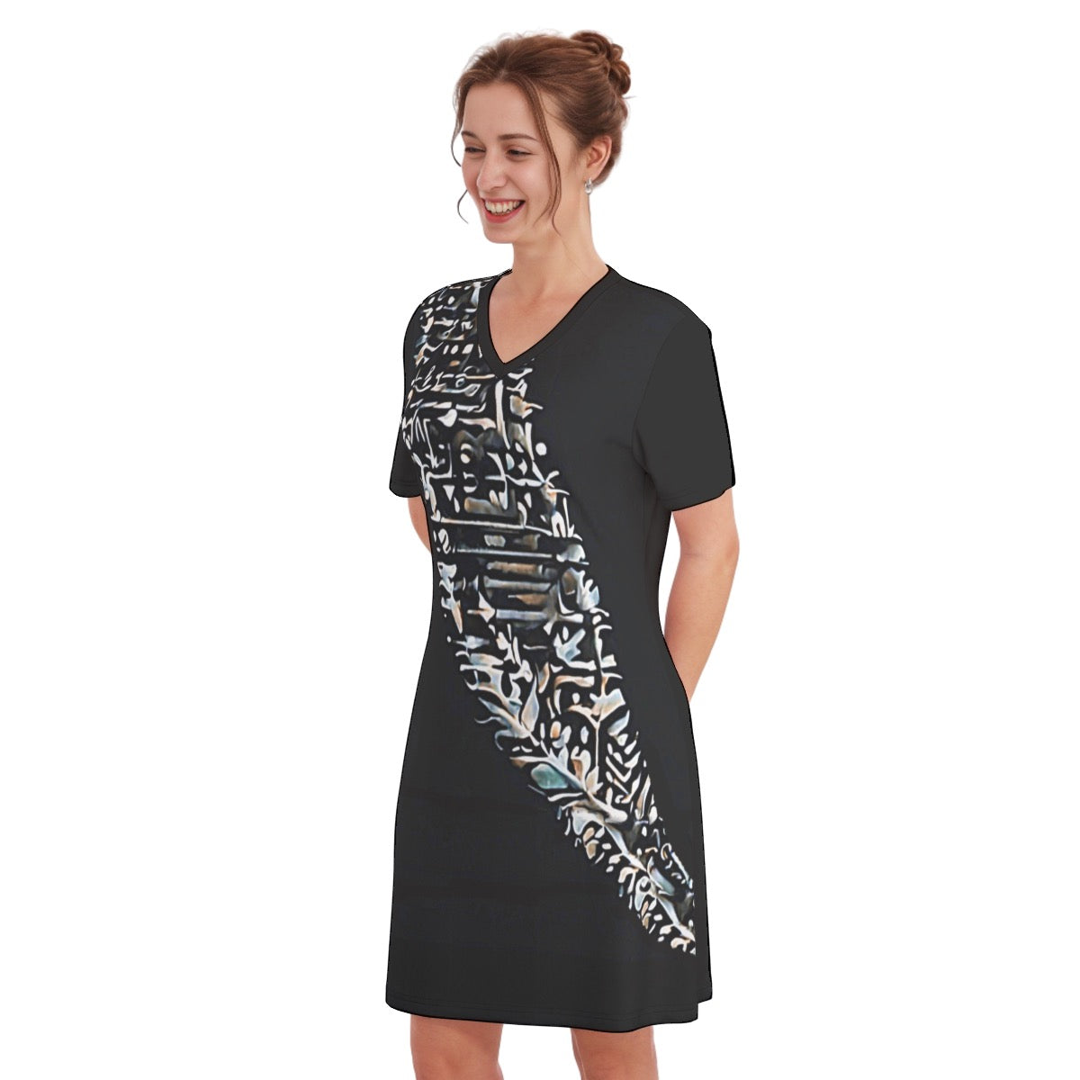 Rare Find -- Women's V Neck Dress 100% Cotton