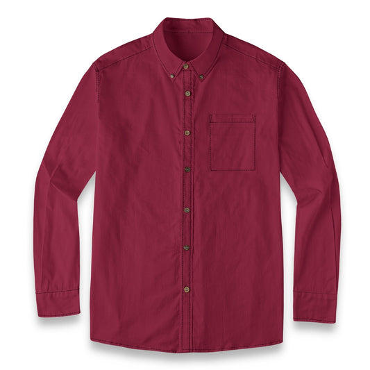 Burgundy -- Men's 100% Cotton LS Shirt