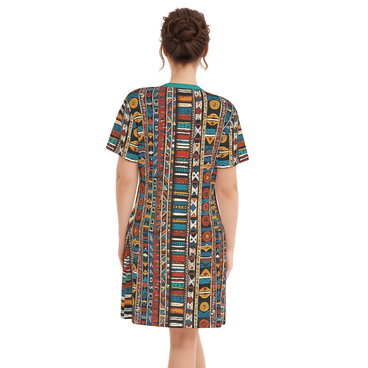 Bogolan -- Women's V Neck Dress 100% Cotton