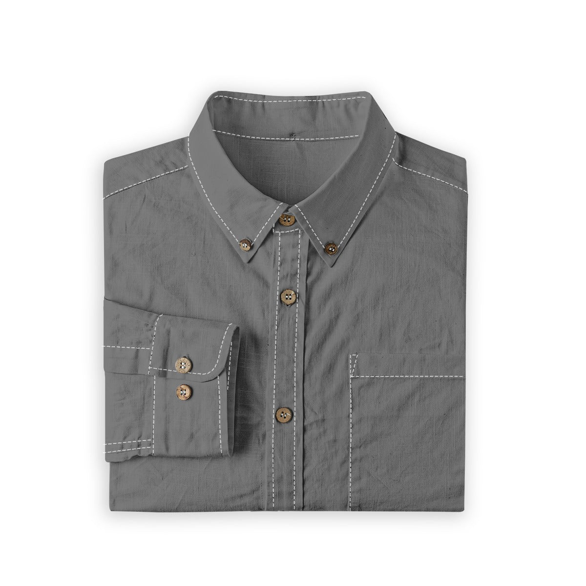 Davy's Gray -- Men's 100% Cotton LS Shirt