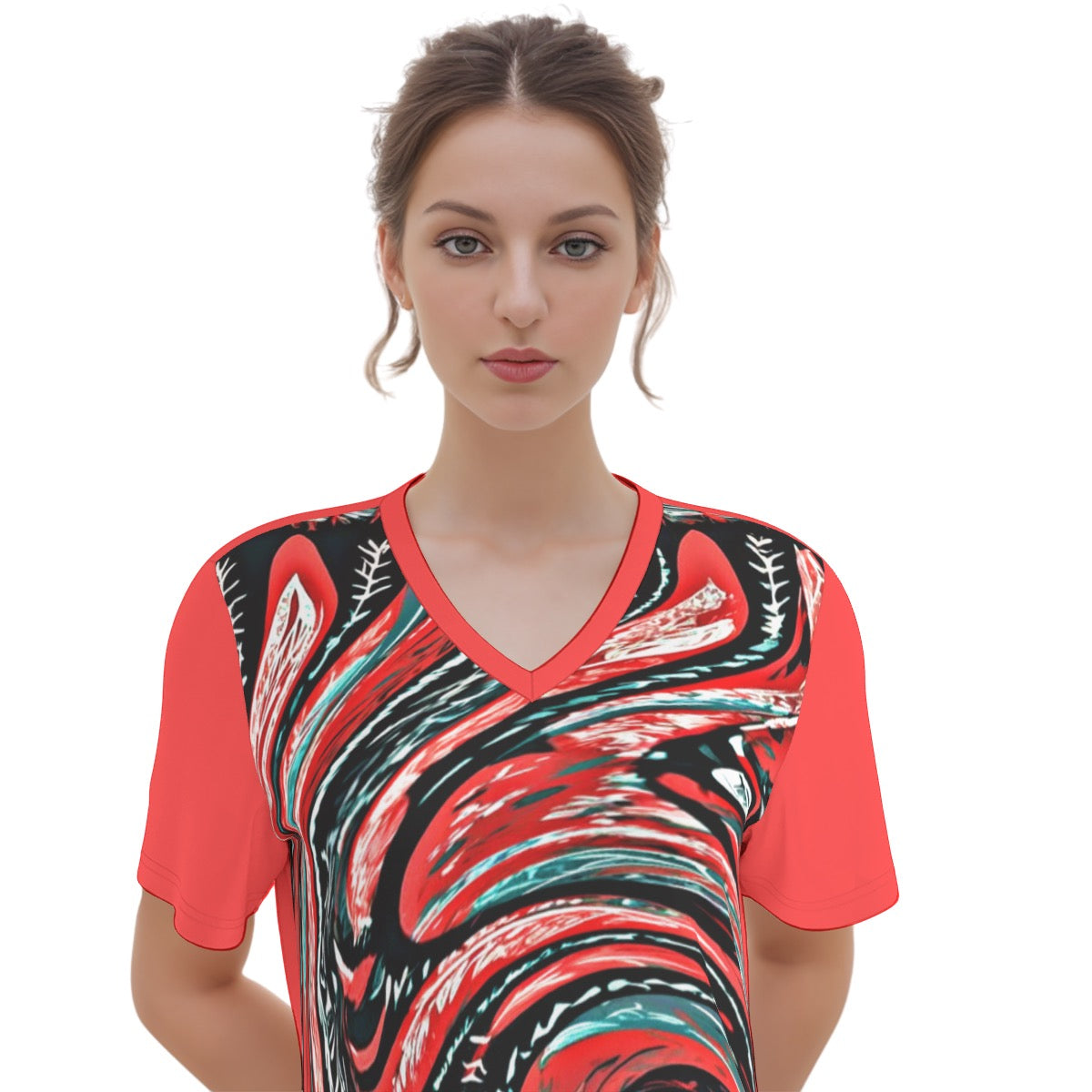 Swirl -- Women's V Neck Dress|180GMS Cotton