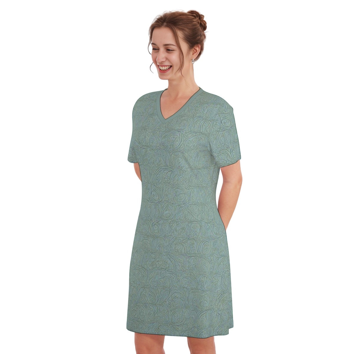 Northfolk -- Women's V Neck Dress 100% Cotton