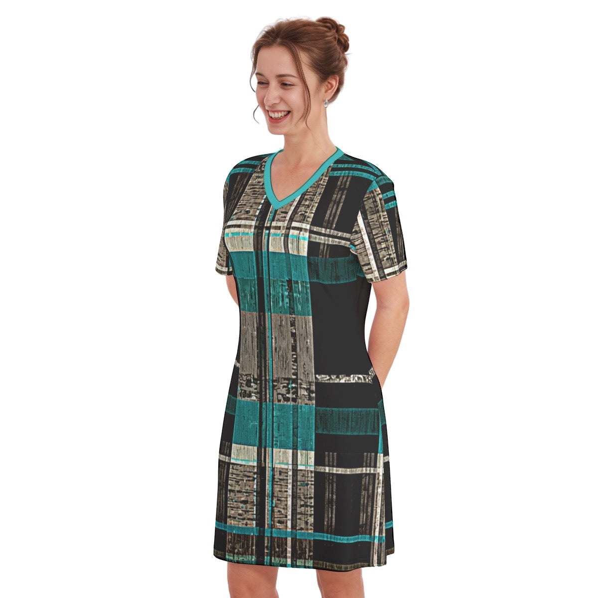 Kirkwall-- Women's V Neck Dress 100% Cotton