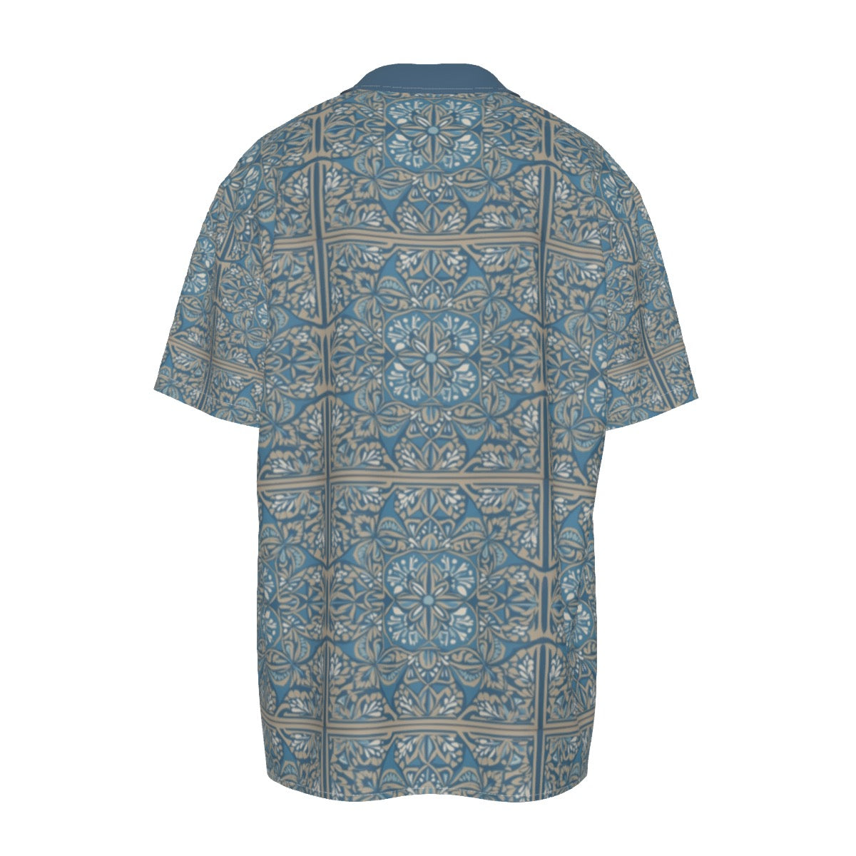 Blue Door -- Men's Imitation Silk Short-Sleeved Shirt