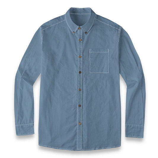 Slate Blue -- Men's 100% Cotton LS Shirt