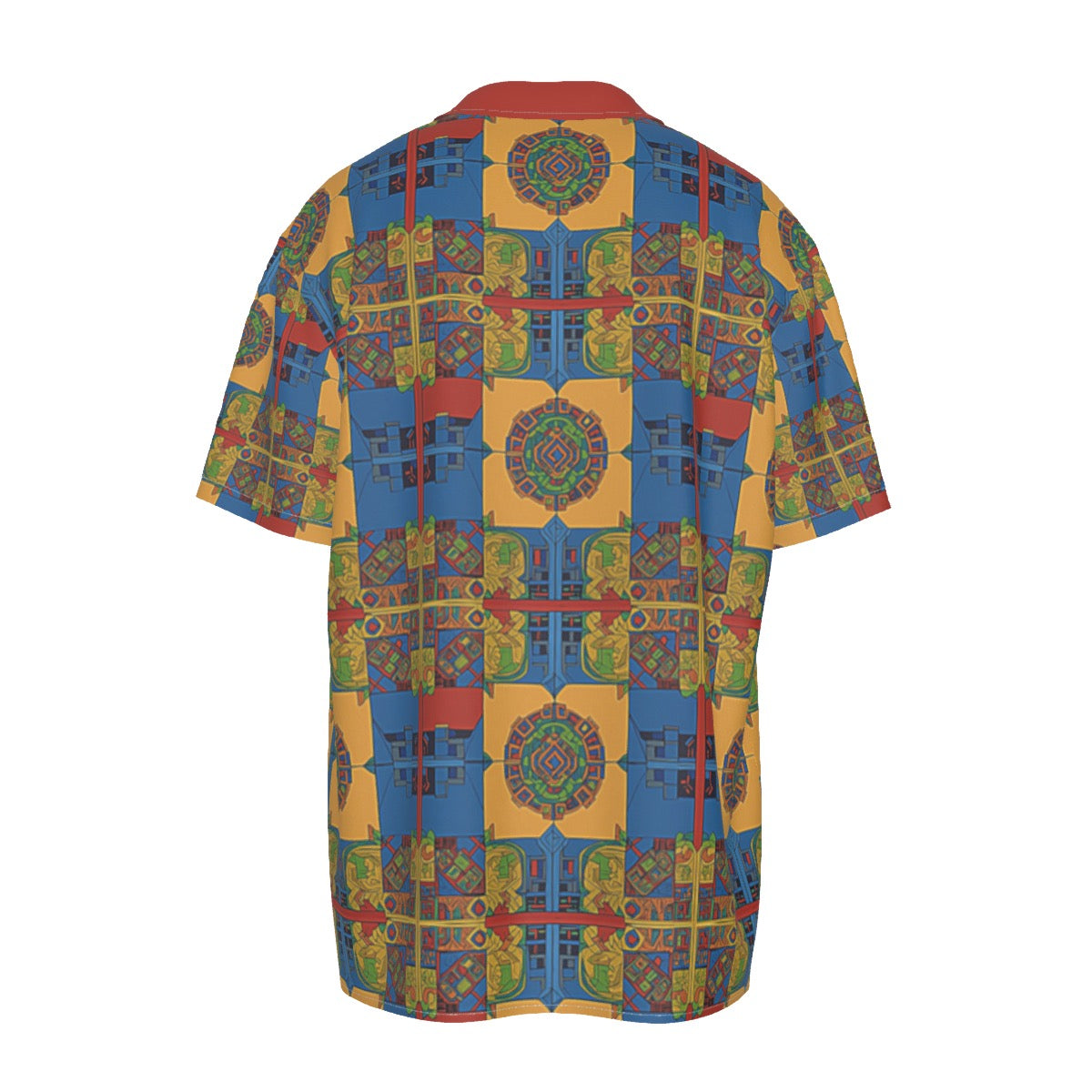 Aztec -- Men's Imitation Silk Short-Sleeved Shirt