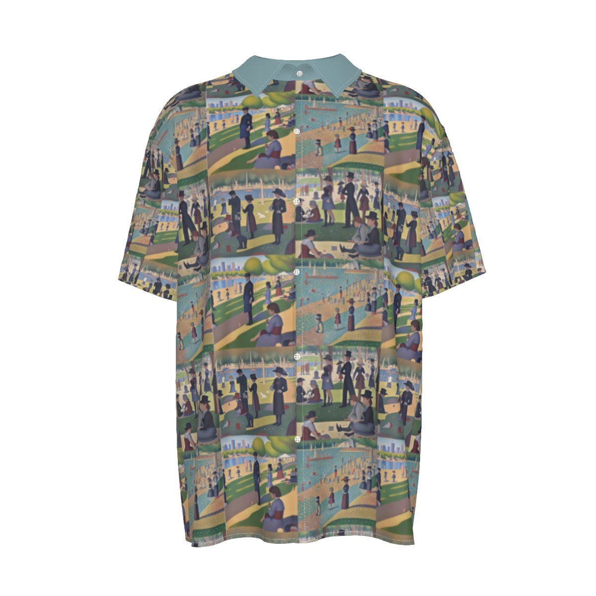 Le Parc -- Men's Imitation Silk Short-Sleeved Shirt