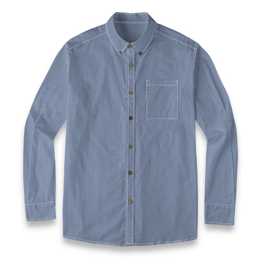 Pigeon Blue -- Men's100% Cotton LS Shirt