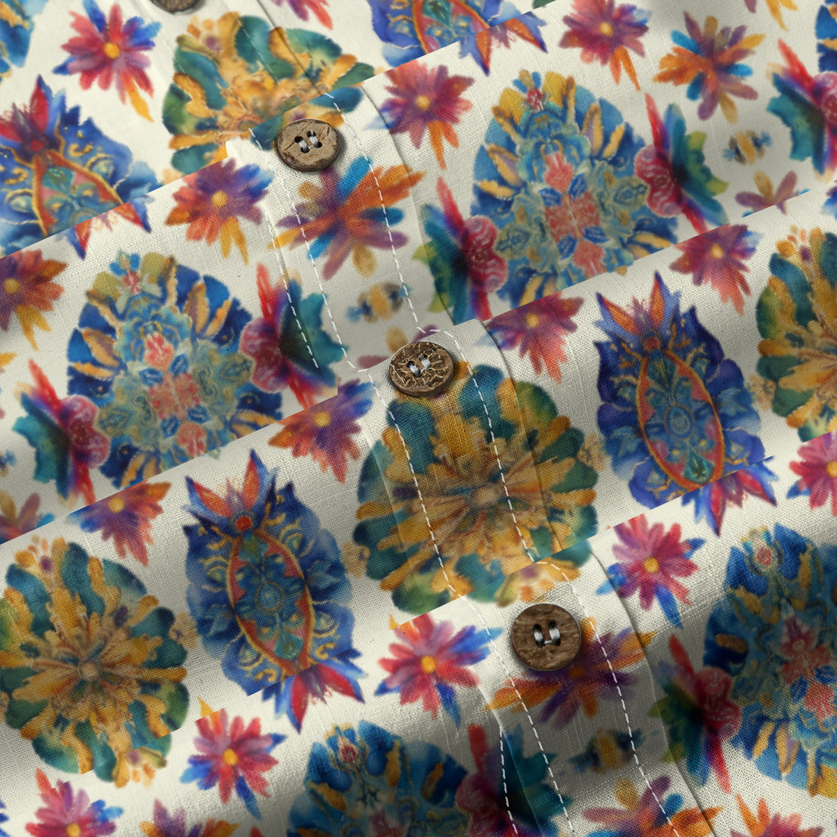 Aquarelle -- Men's Casual 100% Cotton LS Shirt
