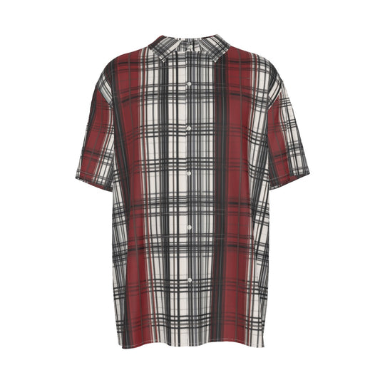 Skara tartan -- Men's Imitation Silk Short-Sleeved Shirt