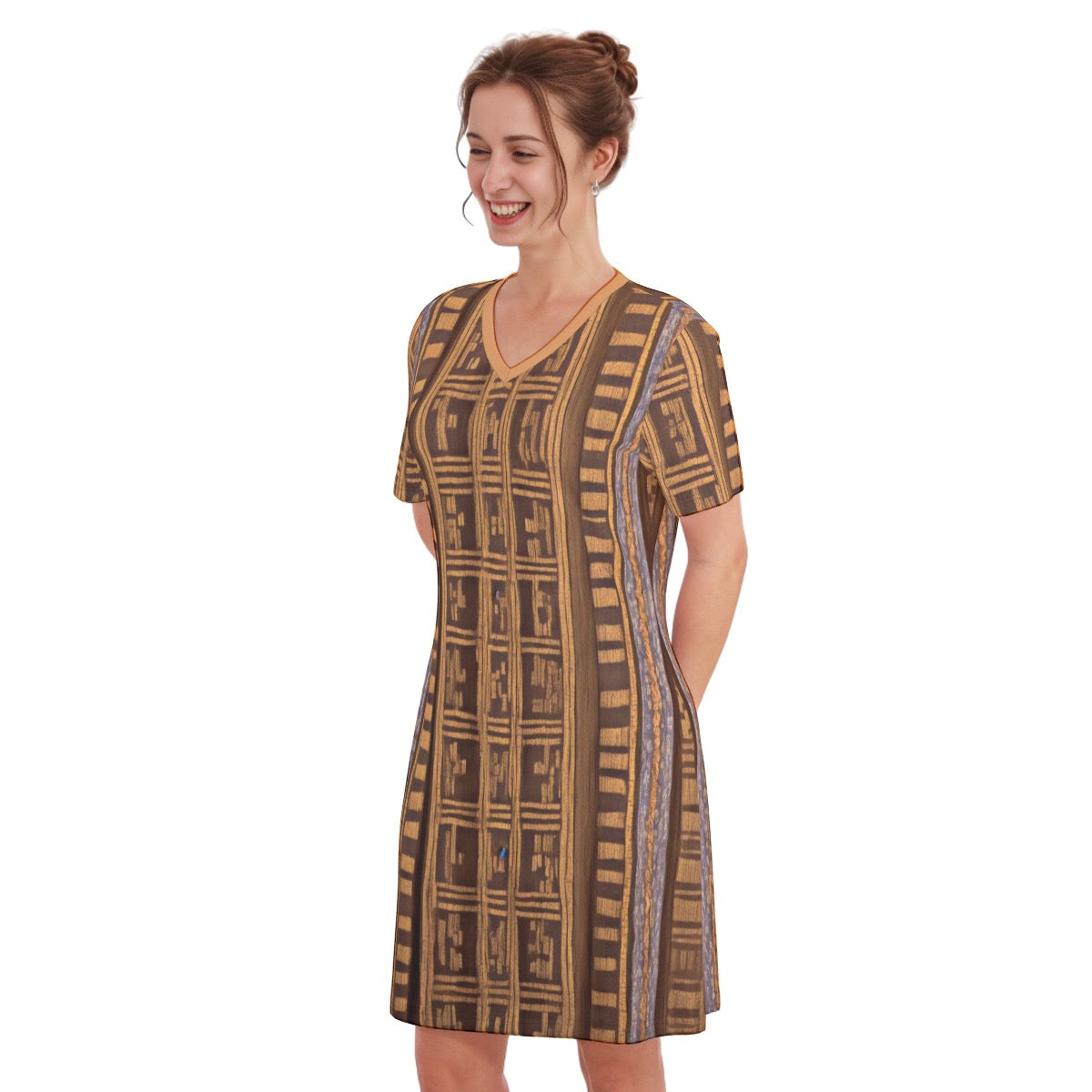 Nairobi -- Women's V Neck Dress 100% Cotton