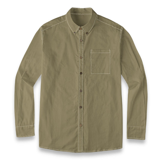 Drab Olive -- Men's 100% Cotton LS Shirt