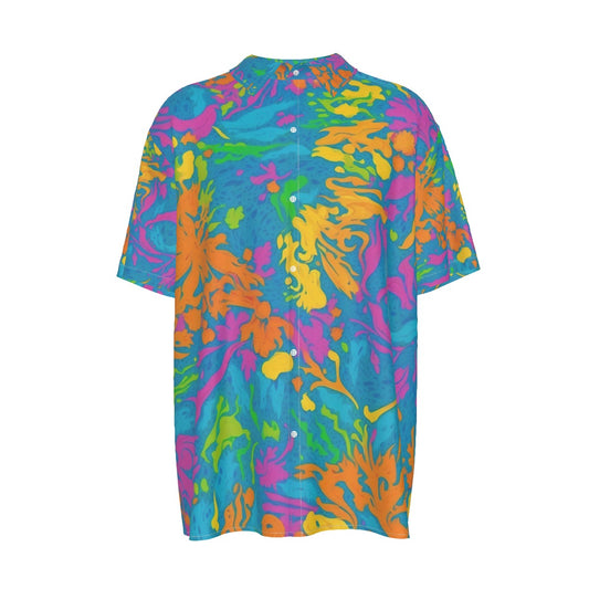 Psych -- Men's Imitation Silk Short-Sleeved Shirt