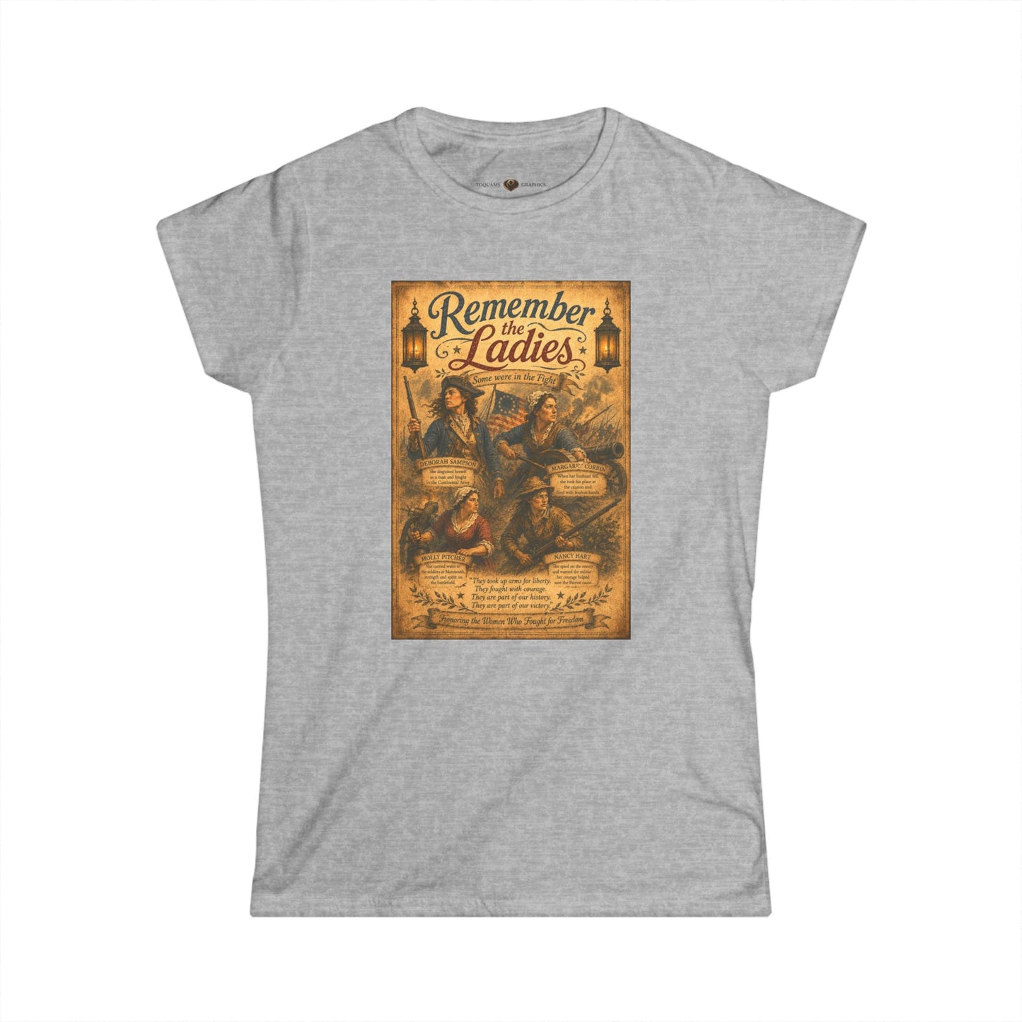 Remember the Ladies in Combat — Vintage Women’s 1776 Patriotic T‑Shirt
