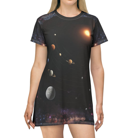Solar System -- T-Shirt Dress (AOP)