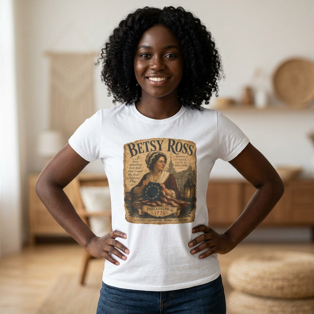 Betsy Ross "Remember the Ladies" Women's Tee — Vintage American Revolution Shirt