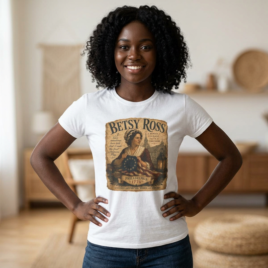 Betsy Ross "Remember the Ladies" Women's Tee — Vintage American Revolution Shirt