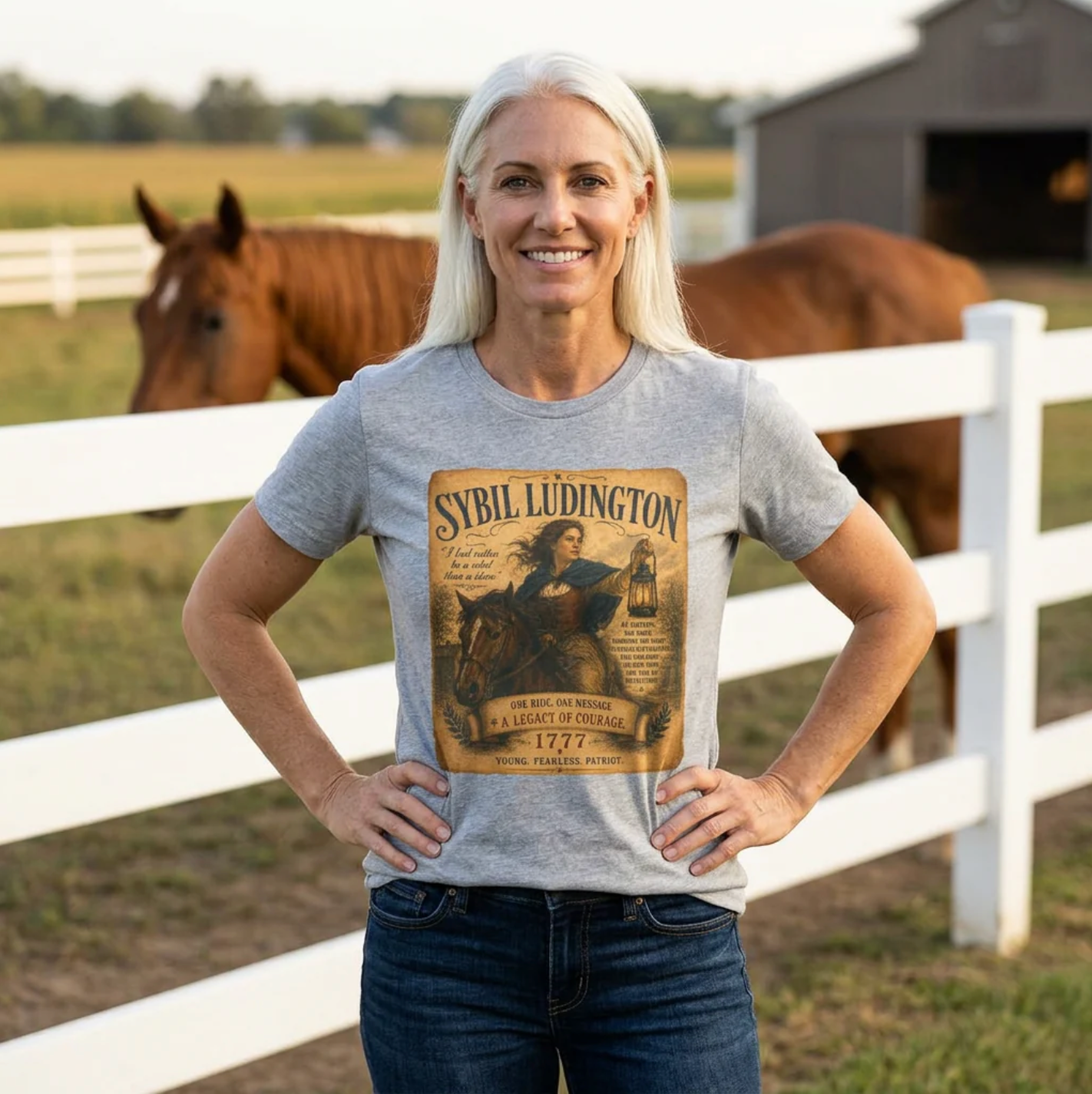 Sybil Ludington -- Remember the Ladies 1776 — Women's American Revolution T-Shirt