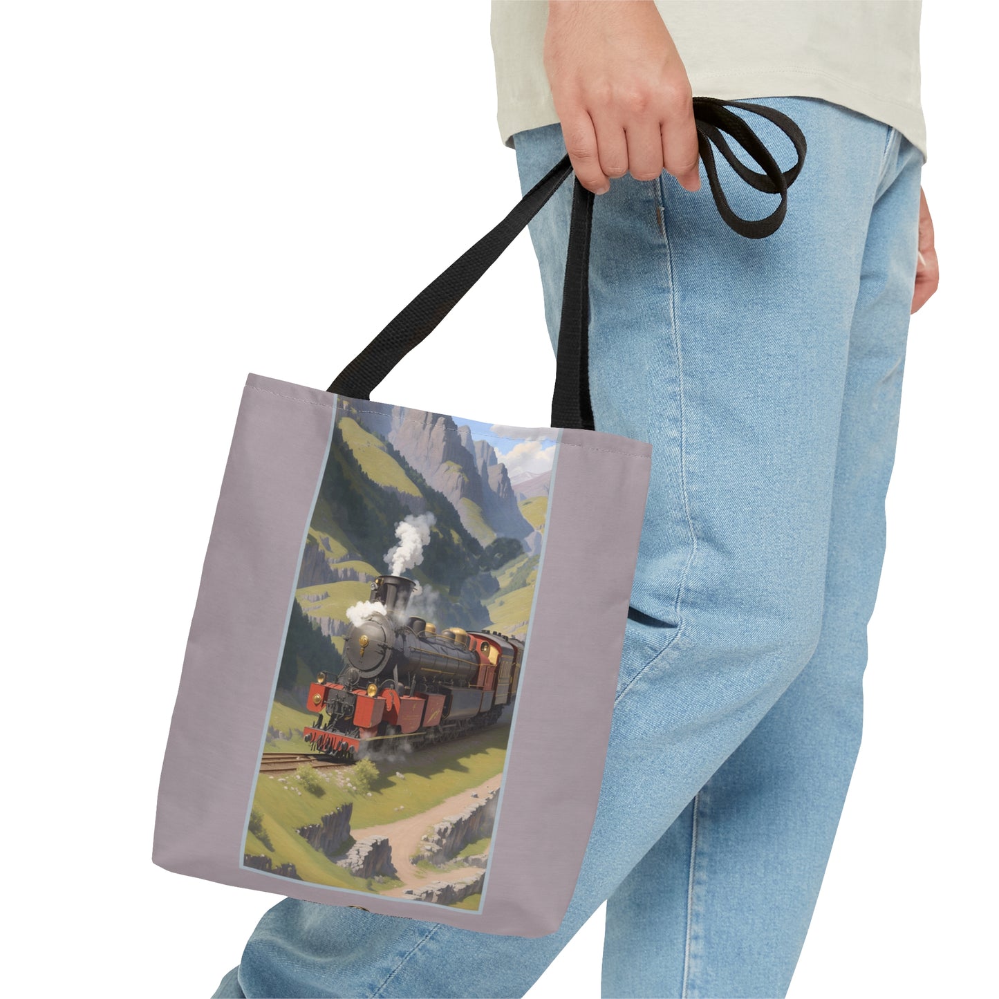 Mountain Train Tote Bag (AOP)