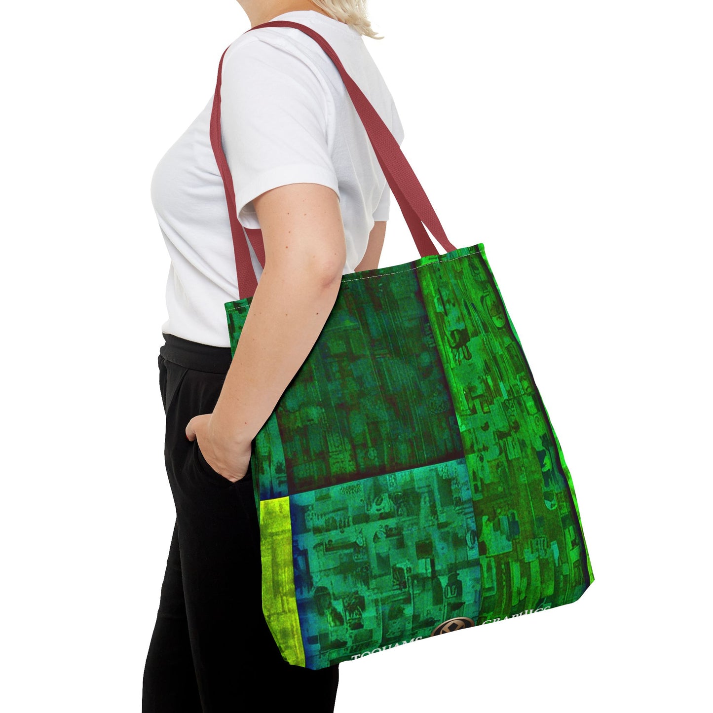 My Block - Eco-Friendly Green Abstract Tote Bag - Stylish Reusable Shopping Bag