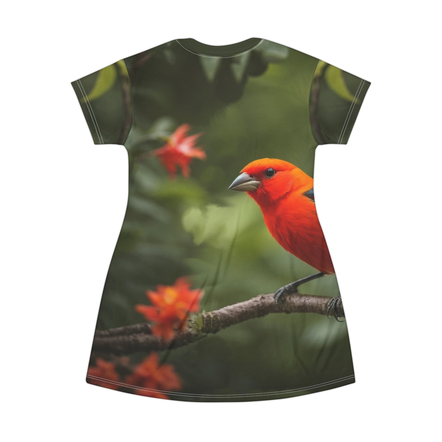 Scarlet Tanager -- T-Shirt Dress (AOP)