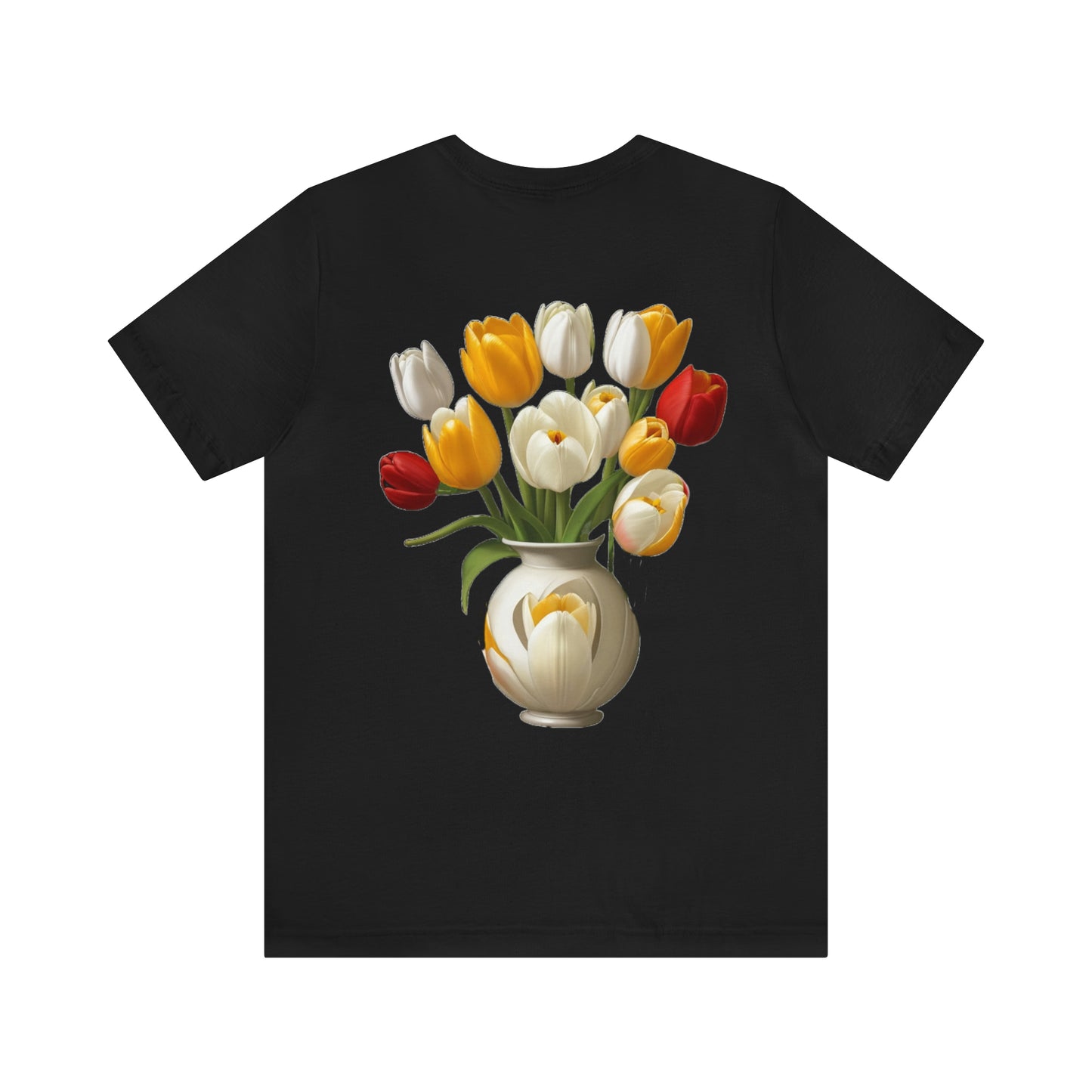 Tulips (back) -- Unisex Jersey Short Sleeve Tee