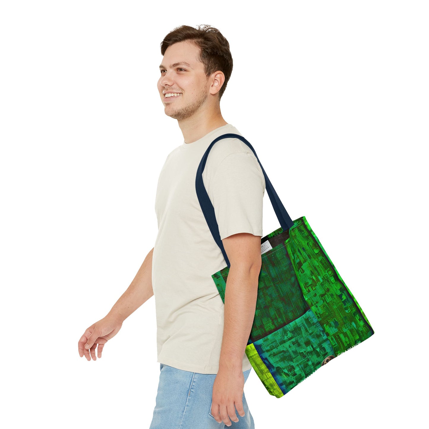 My Block - Eco-Friendly Green Abstract Tote Bag - Stylish Reusable Shopping Bag