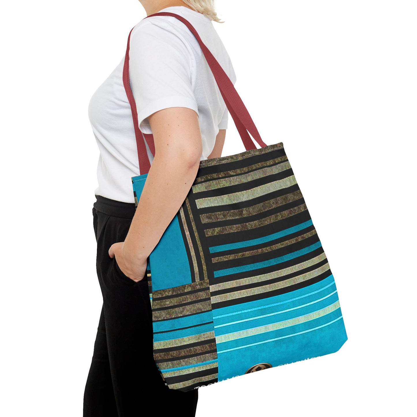 Madison Ave - Stylish Striped Tote Bag - Perfect for Work, Casual Outings & Everyday Use