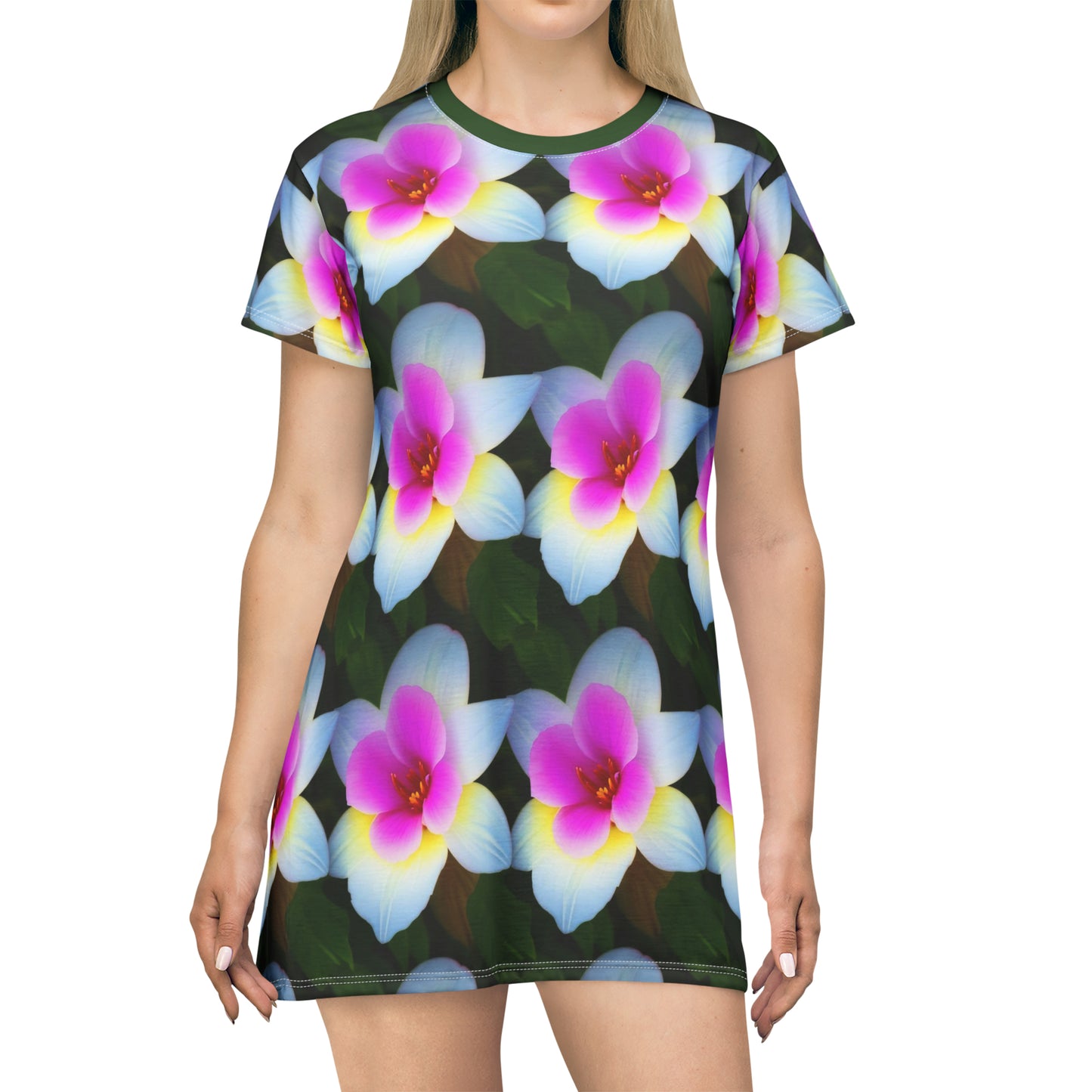 Fresh Blooms -- T-Shirt Dress (AOP)