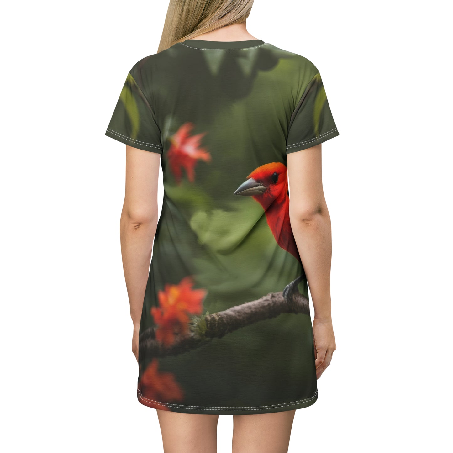 Scarlet Tanager -- T-Shirt Dress (AOP)