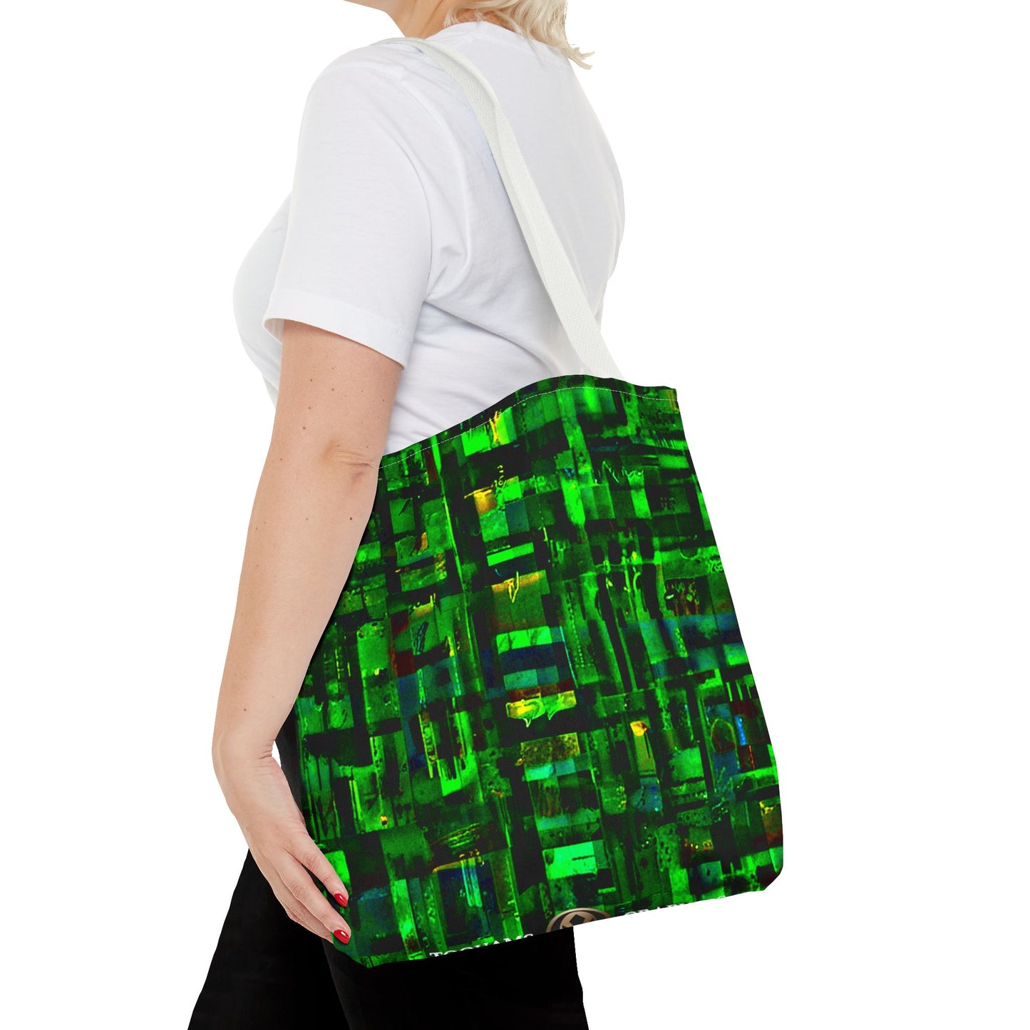 Mother Board - Vibrant Green Abstract Tote Bag - Stylish Eco-Friendly Carryall
