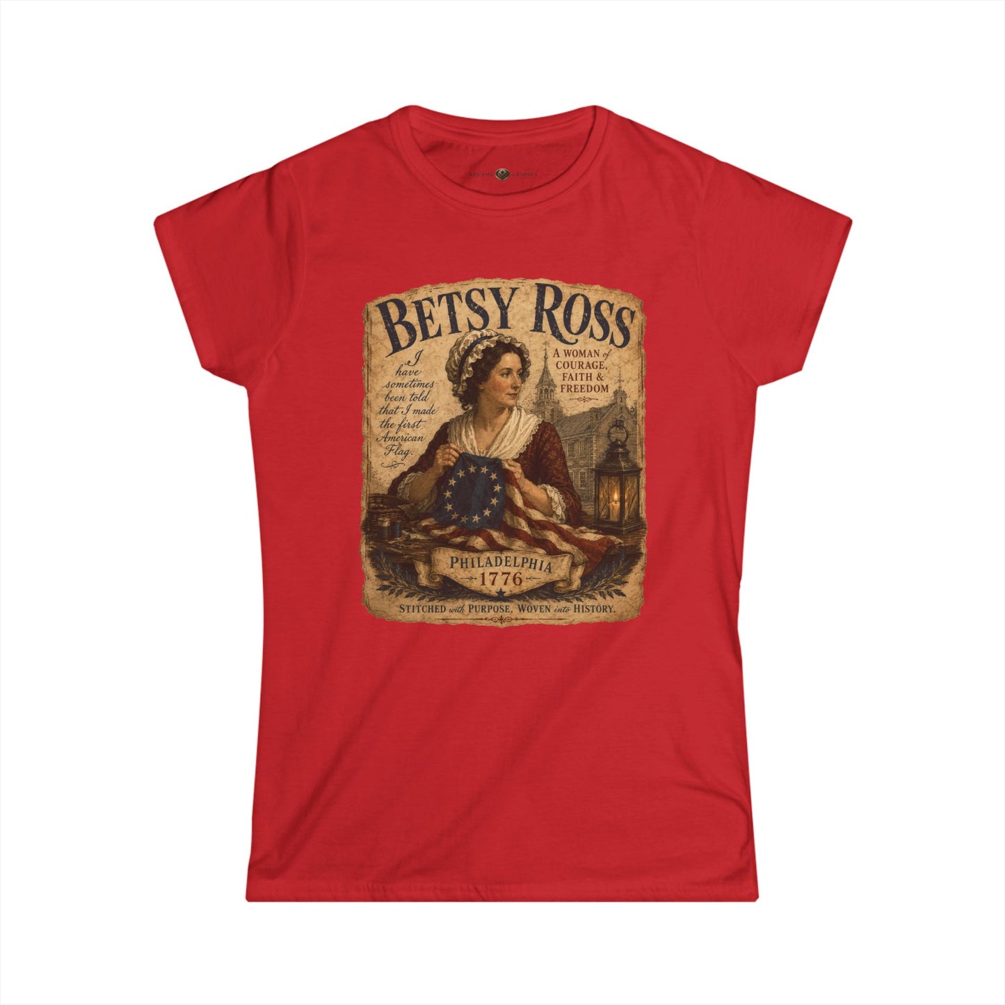 Betsy Ross "Remember the Ladies" Women's Tee — Vintage American Revolution Shirt