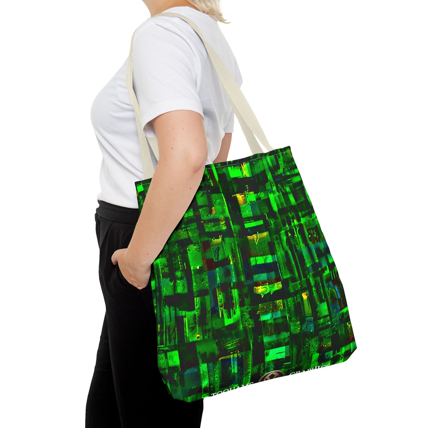 Mother Board - Vibrant Green Abstract Tote Bag - Stylish Eco-Friendly Carryall