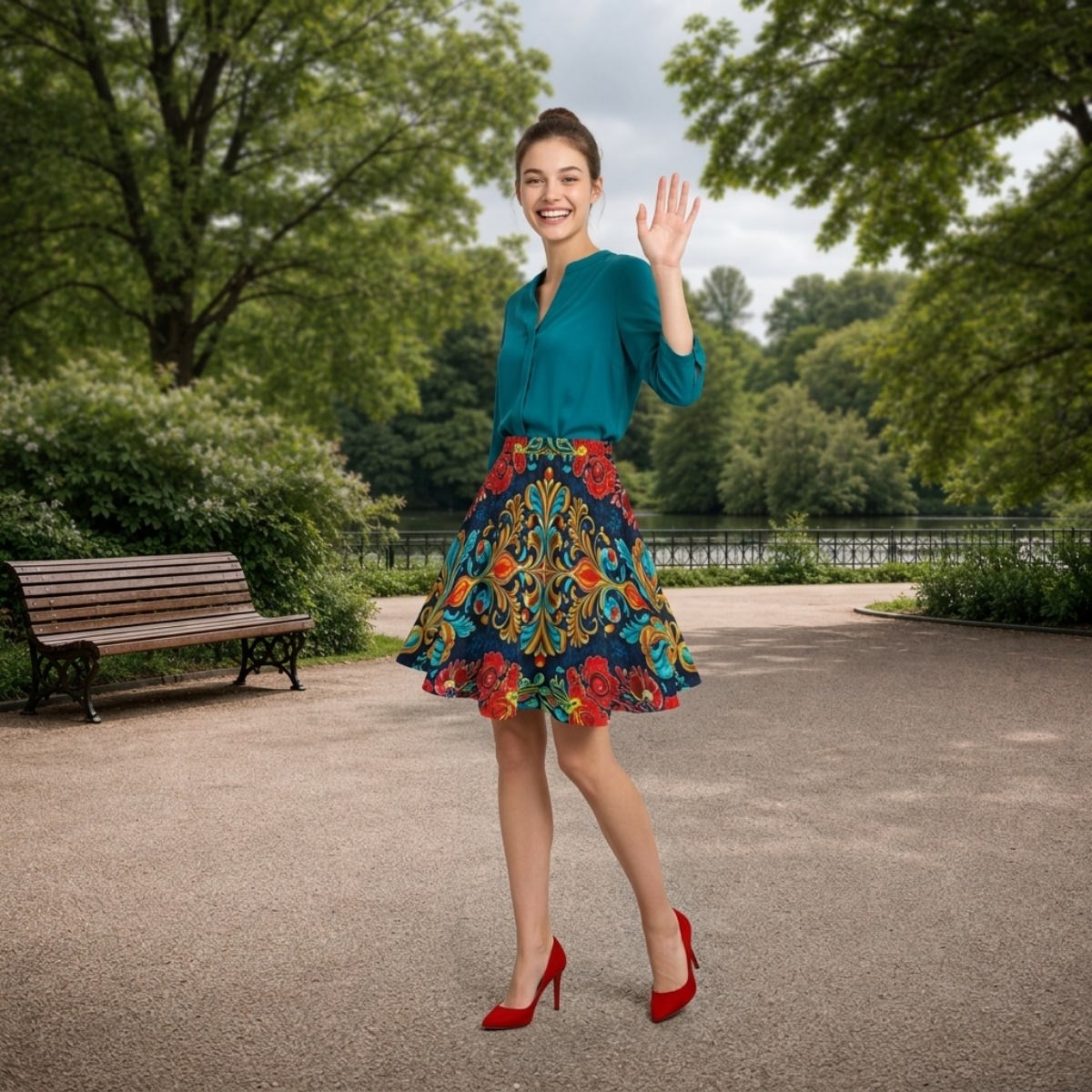 Teal -- Women's Bazyrey Skirt w/2 pockets