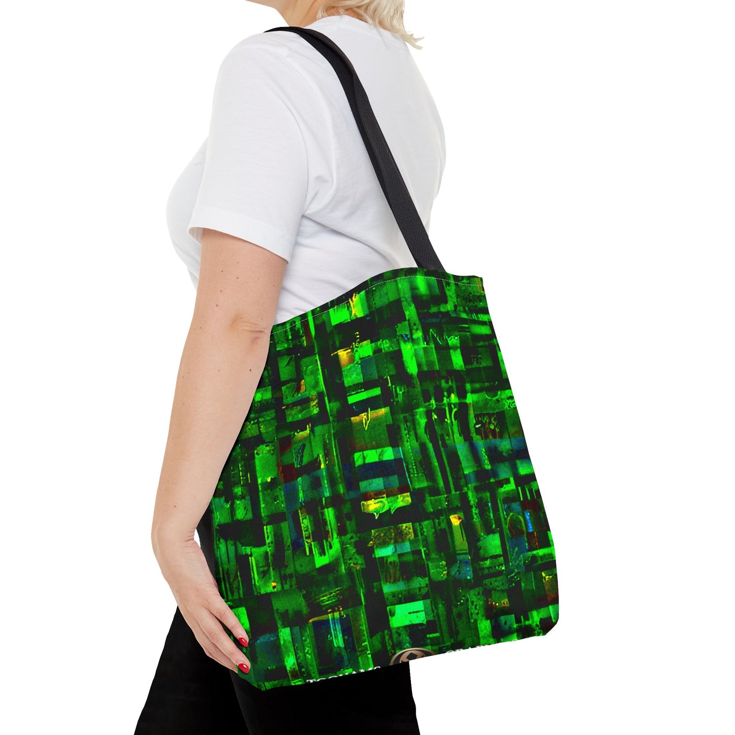 Mother Board - Vibrant Green Abstract Tote Bag - Stylish Eco-Friendly Carryall