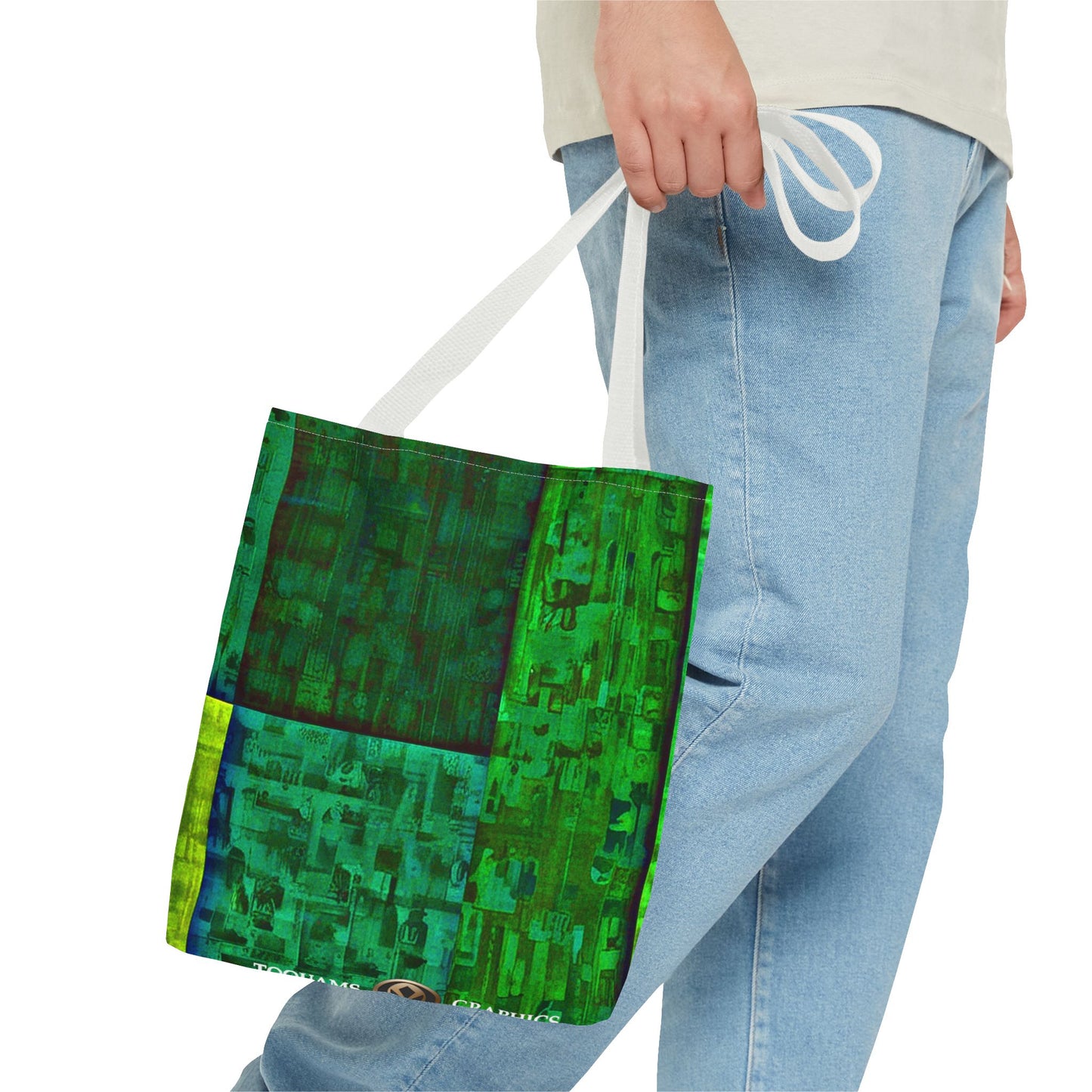 My Block - Eco-Friendly Green Abstract Tote Bag - Stylish Reusable Shopping Bag