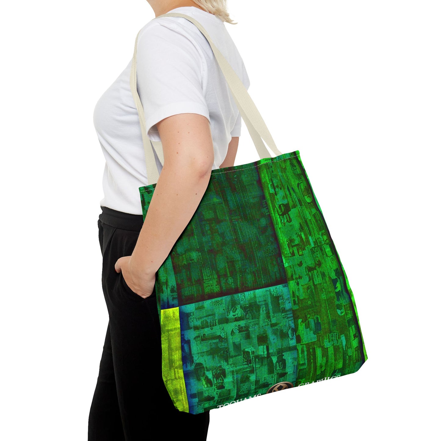 My Block - Eco-Friendly Green Abstract Tote Bag - Stylish Reusable Shopping Bag